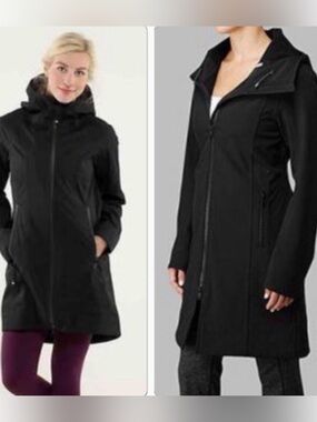 Lululemon Apres Black Yoga Softshell Rain Jacket Size S